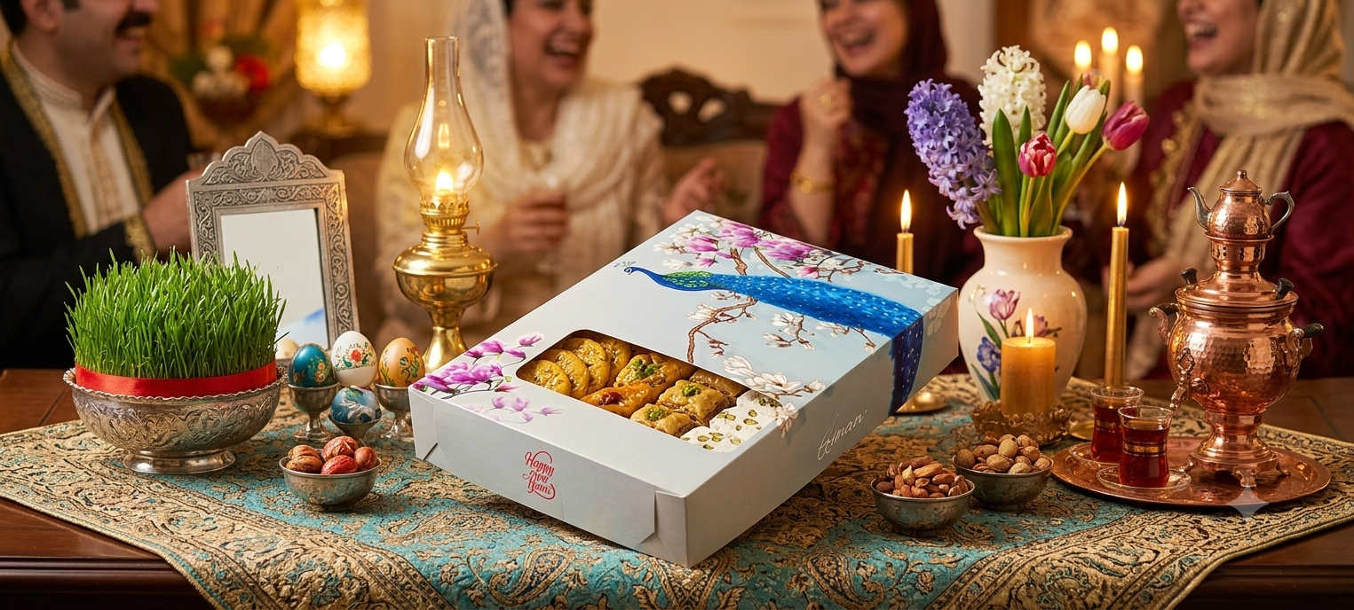 جعیه شیرینی ظرفیت یک ونیم کیلو پنجره دارپک50عددی